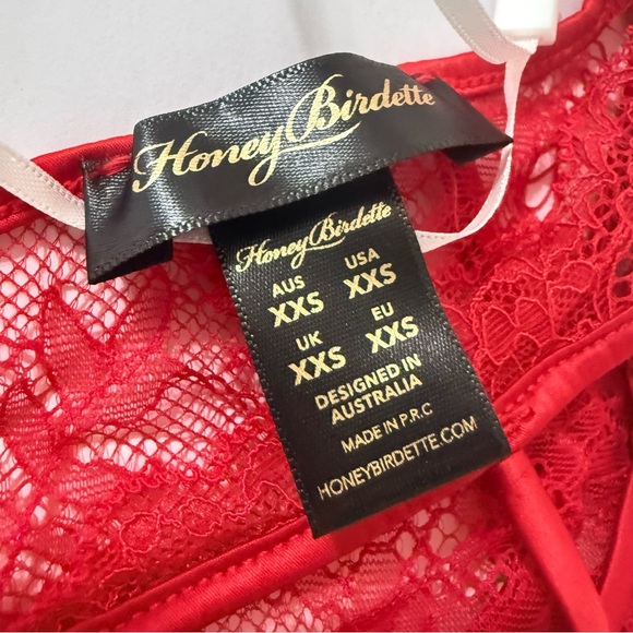 HONEY BIRDETTE TESSA RED LACE THONG UNDIES - Picture 7 of 8